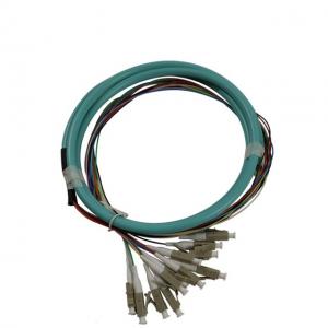QYY- 12 Fibers LC/UPC tengiskott OM3 Multimode Bunch Fiber Optic Pigtail PVC Outer Jacket 